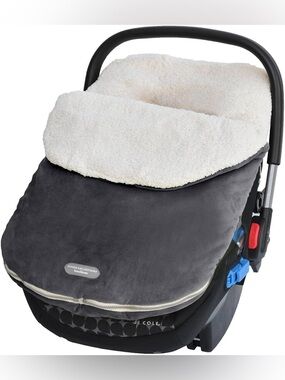 JJ Cole Bundle Me Original Infant Gray Winter Car Seat Cover Winter Blanket